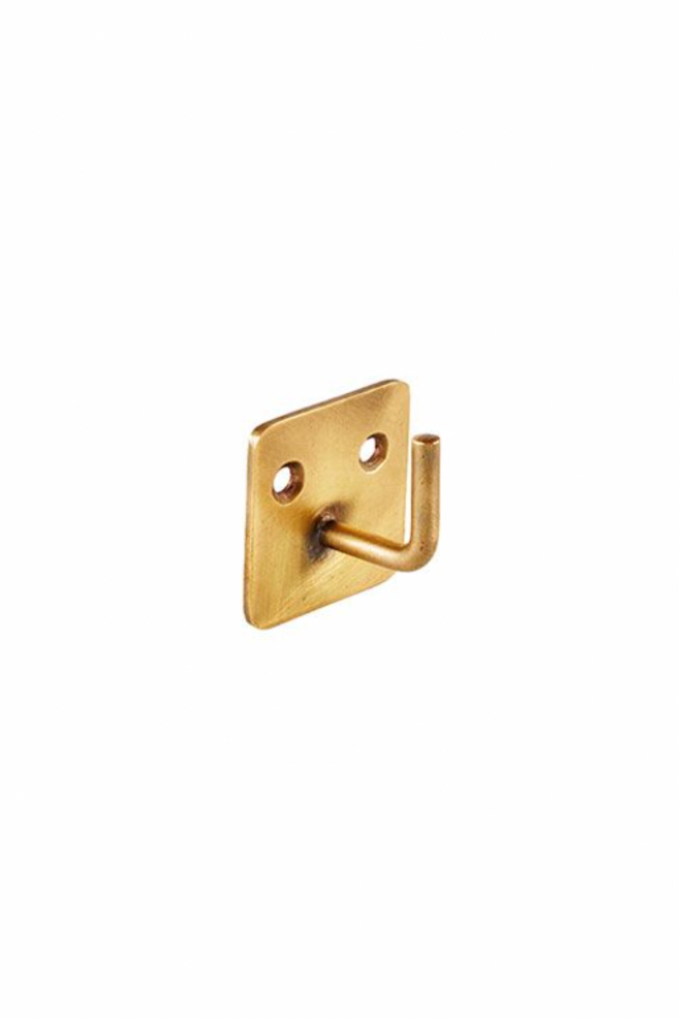 BRASS HOOK ON SQUARE PLATE | Imprint House