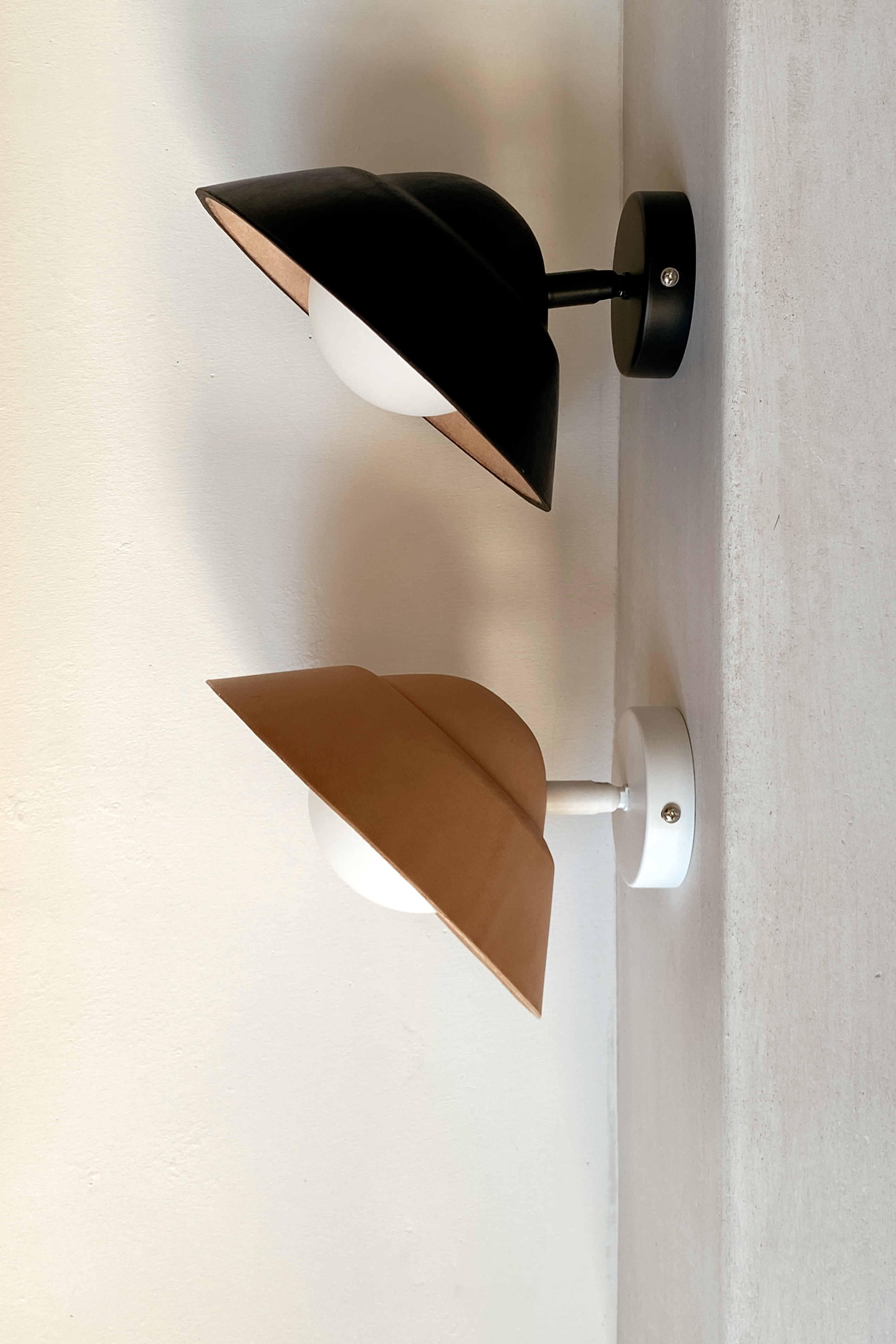 Leather Wall Step Sconce | Natural | Imprint House