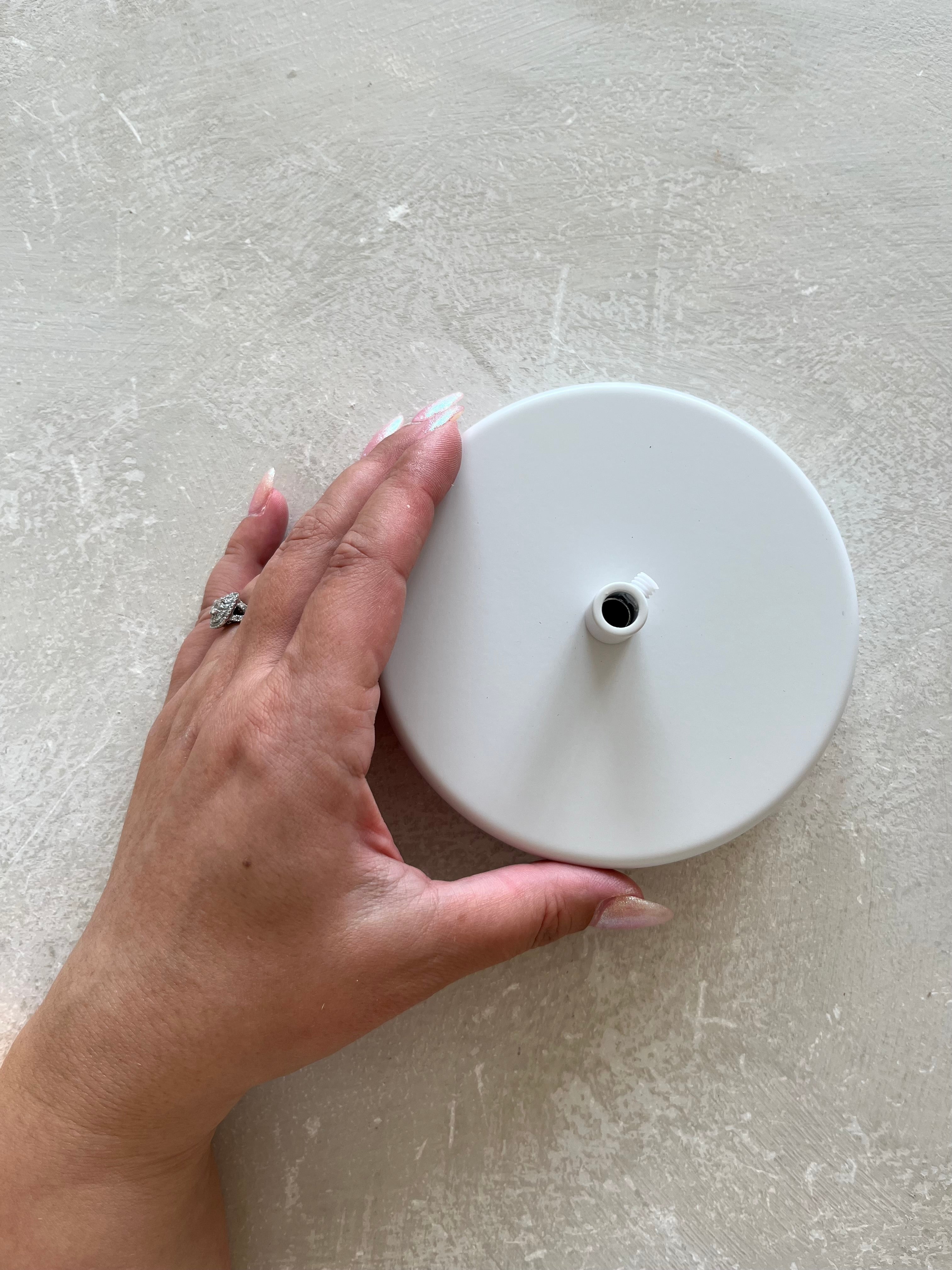 Ceiling Canopy White Matt Metal 120mm