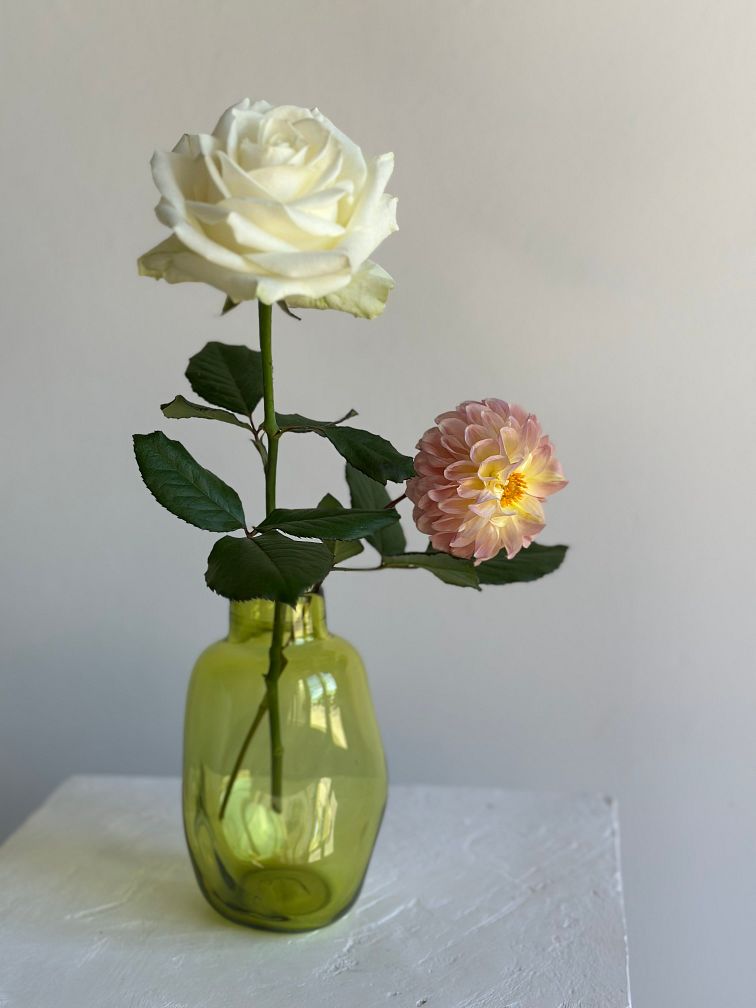 LIME CASCADE HAND BLOWN GLASS VASE | Imprint House