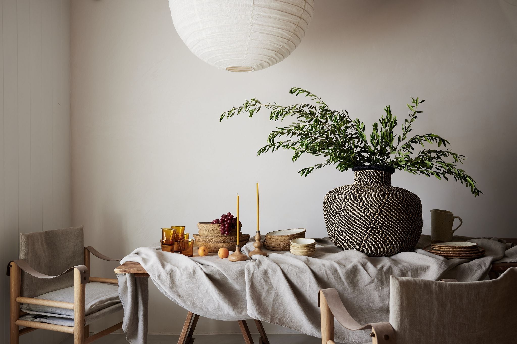 Handmade products styled on table