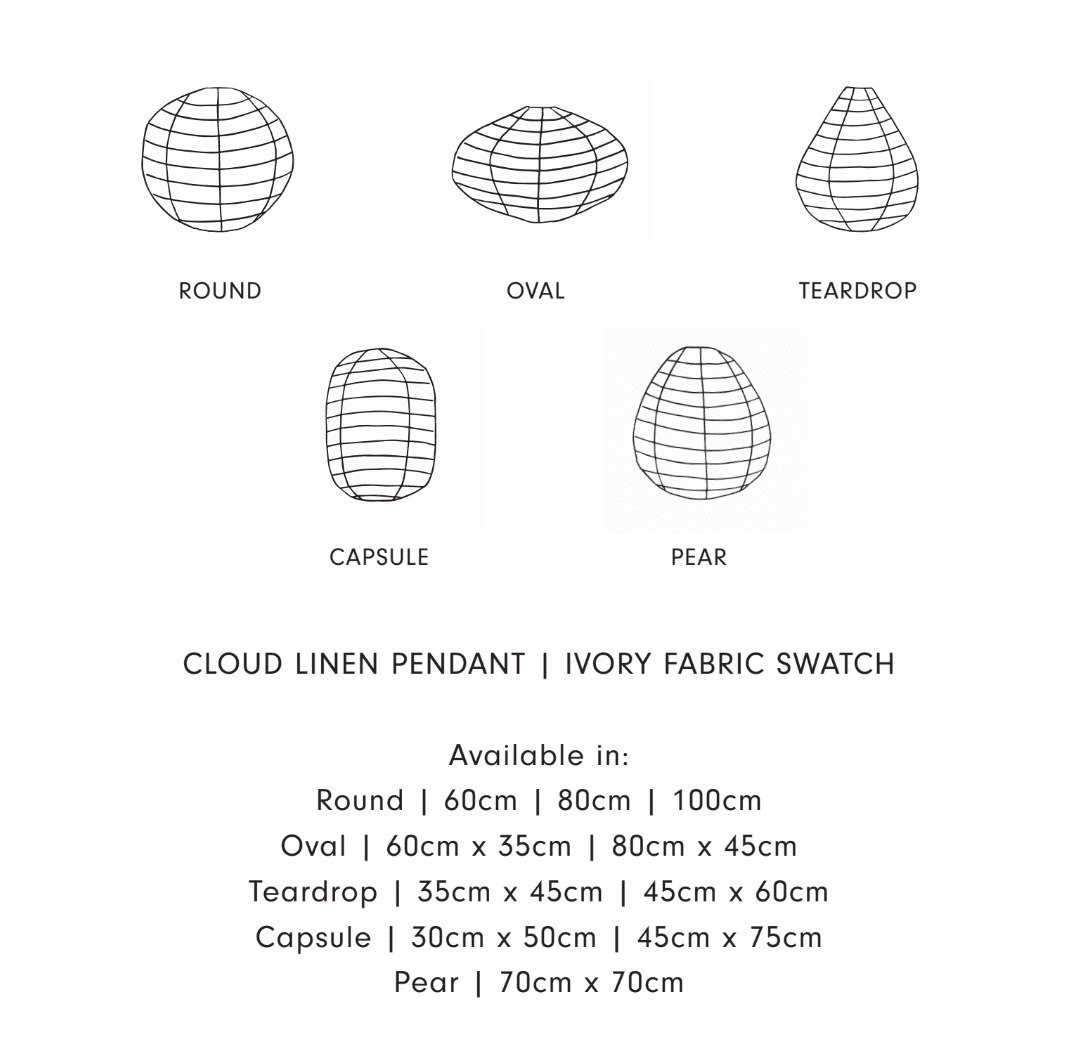 CLOUD LINEN TEARDROP PENDANT IN IVORY | Imprint House