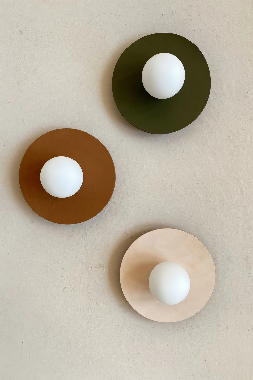 LEATHER DISC SCONCE | Olive | Imprint House