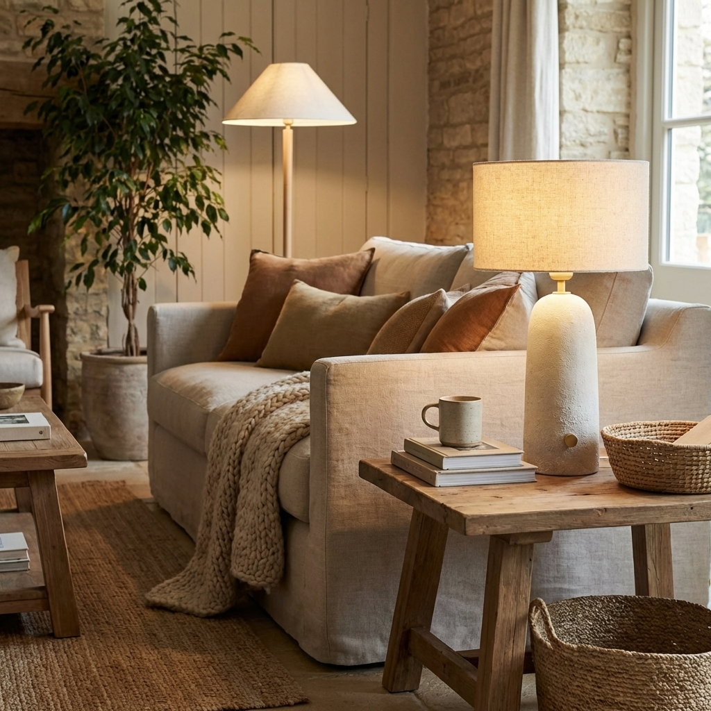 Obra Table Lamp - Handmade Concrete, Dimmable