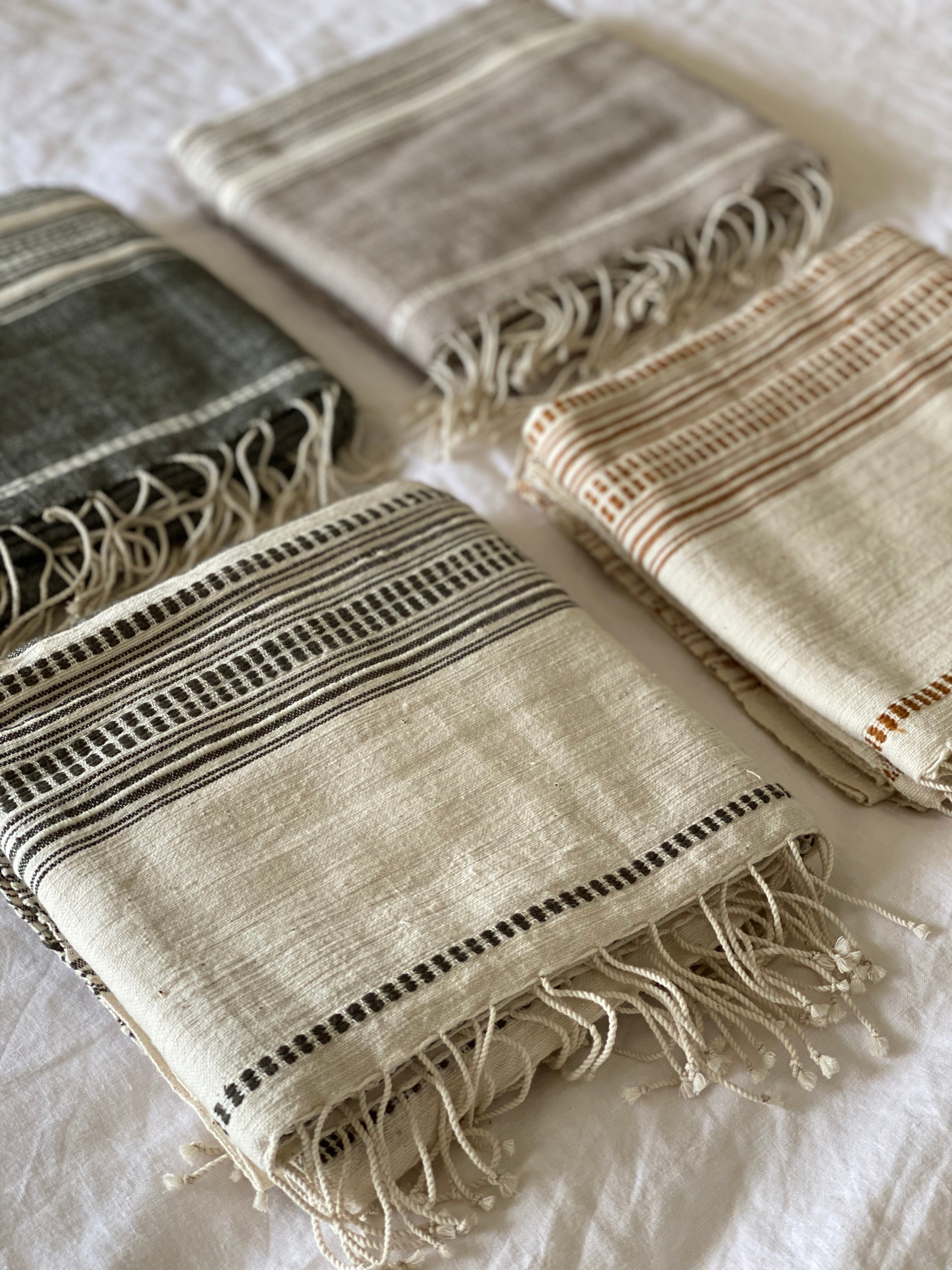 COTTON HANDLOOMED THROW | CLAY & NATURAL | Imprint House