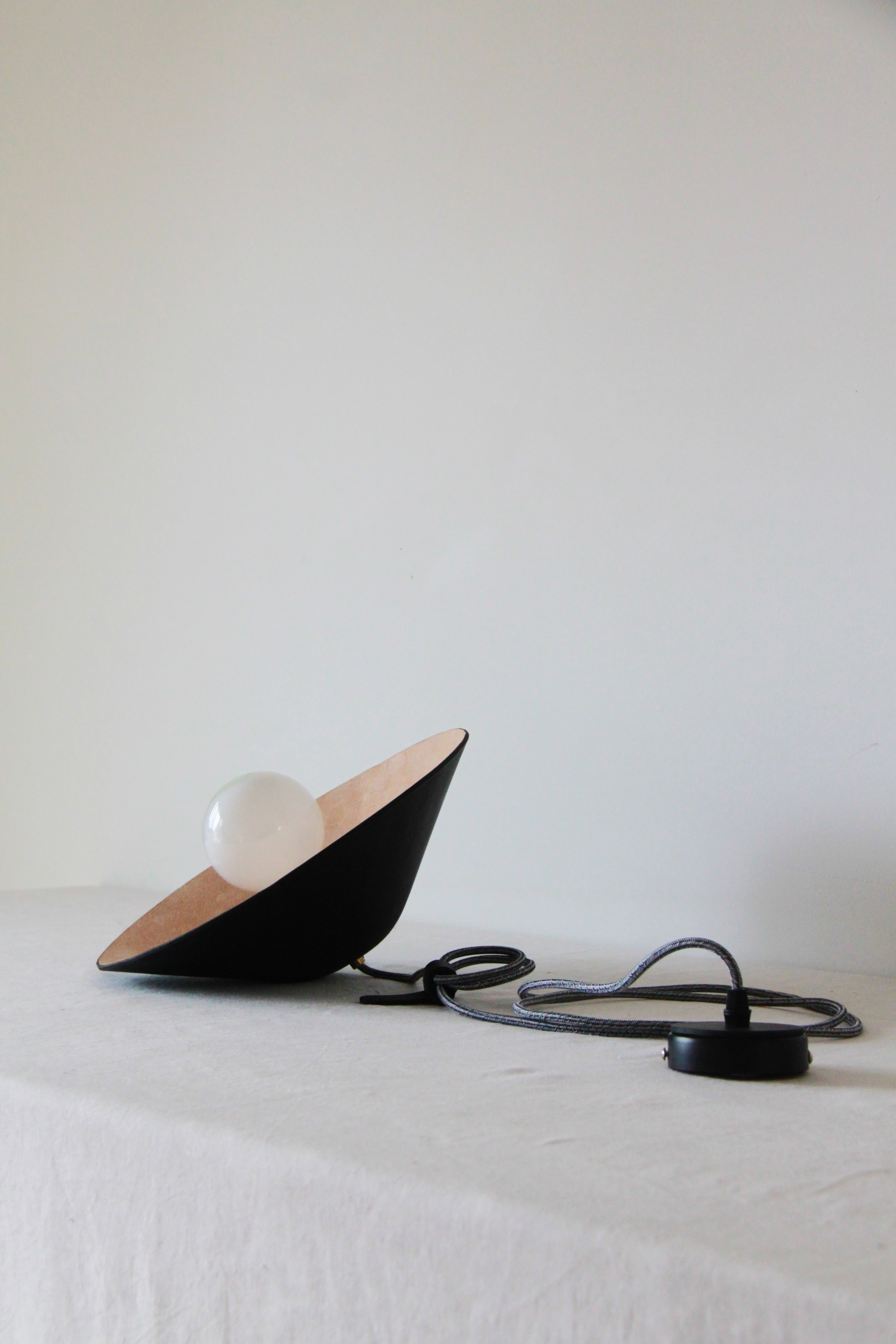 LEATHER LOOP PENDANT IN BLACK | Imprint House