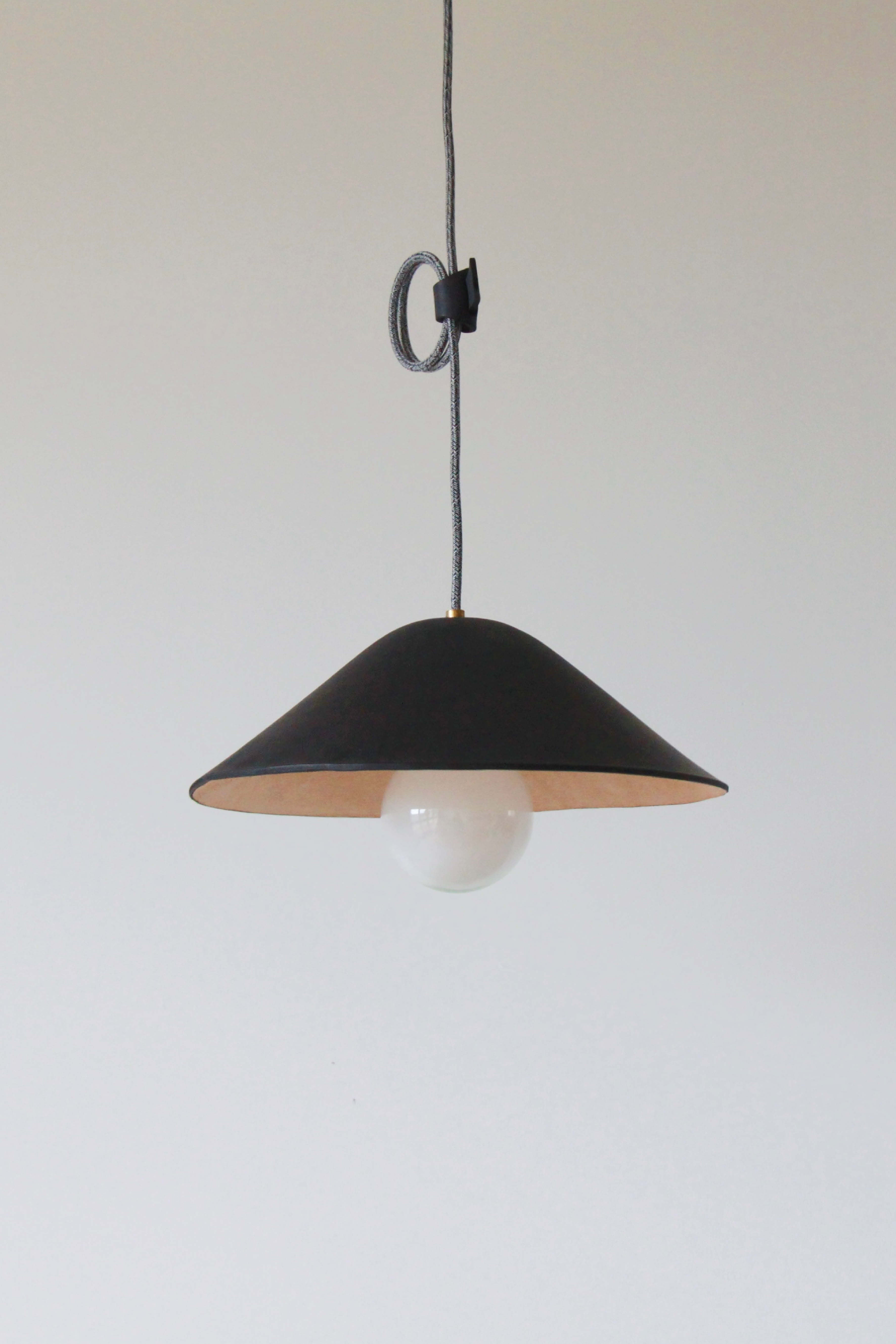 LEATHER LOOP PENDANT IN BLACK | Imprint House