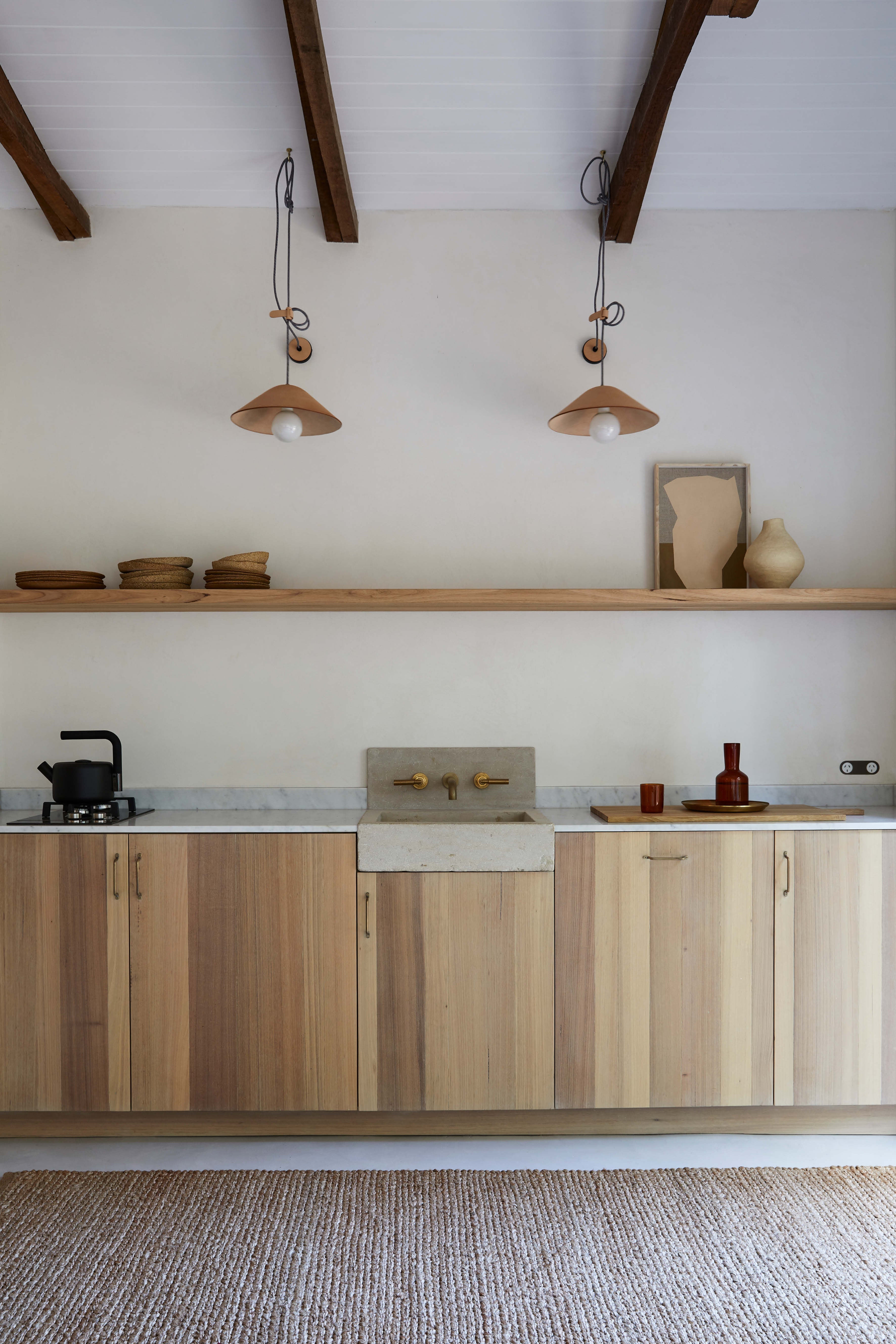 LEATHER LOOP PENDANT IN NATURAL | Imprint House