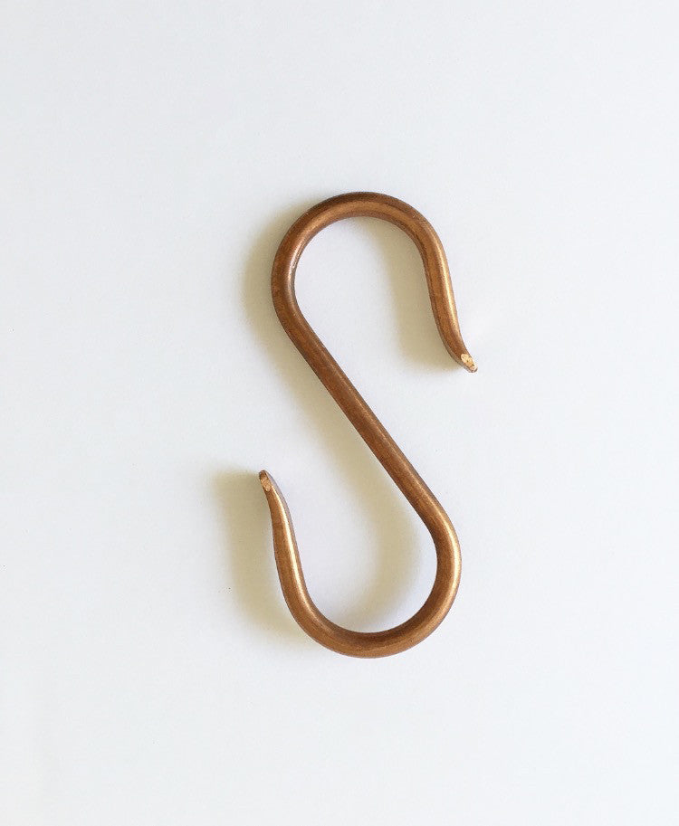 hand-beaten copper s-hook - 1