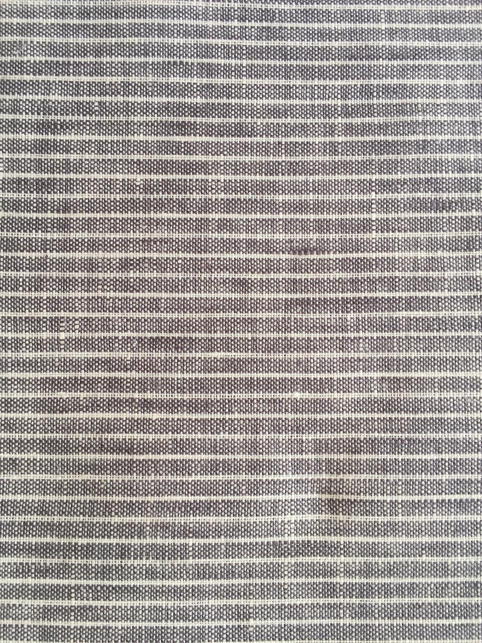 LINEN TABLECLOTH IN GREY WITH WHITE STRIPES | Imprint House