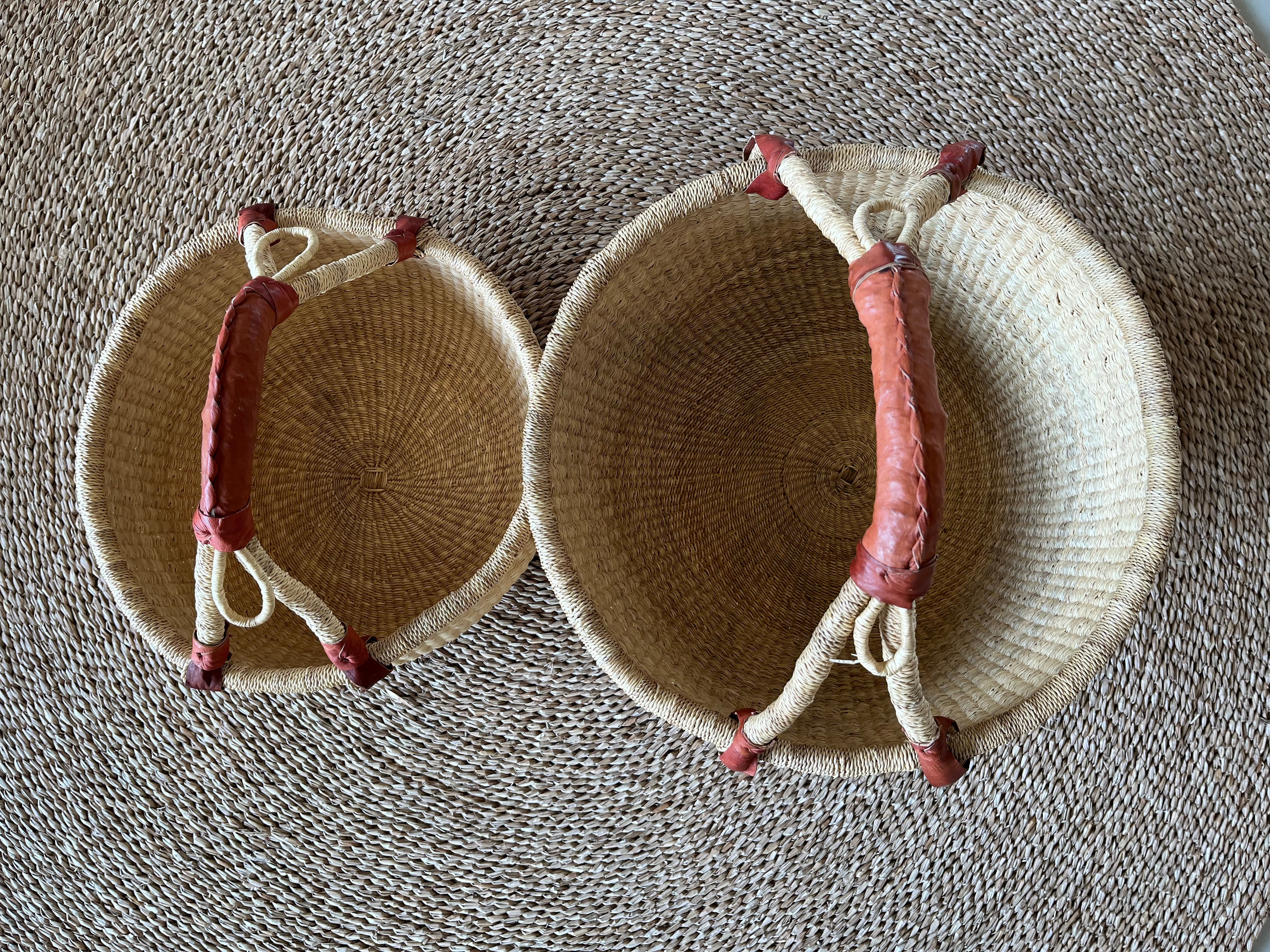 Round Elephant Grass Basket